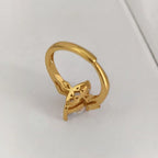 ✨Vintage Gold Octagram Stackable Ring | Marquise Cut CZ French Light Luxury Band