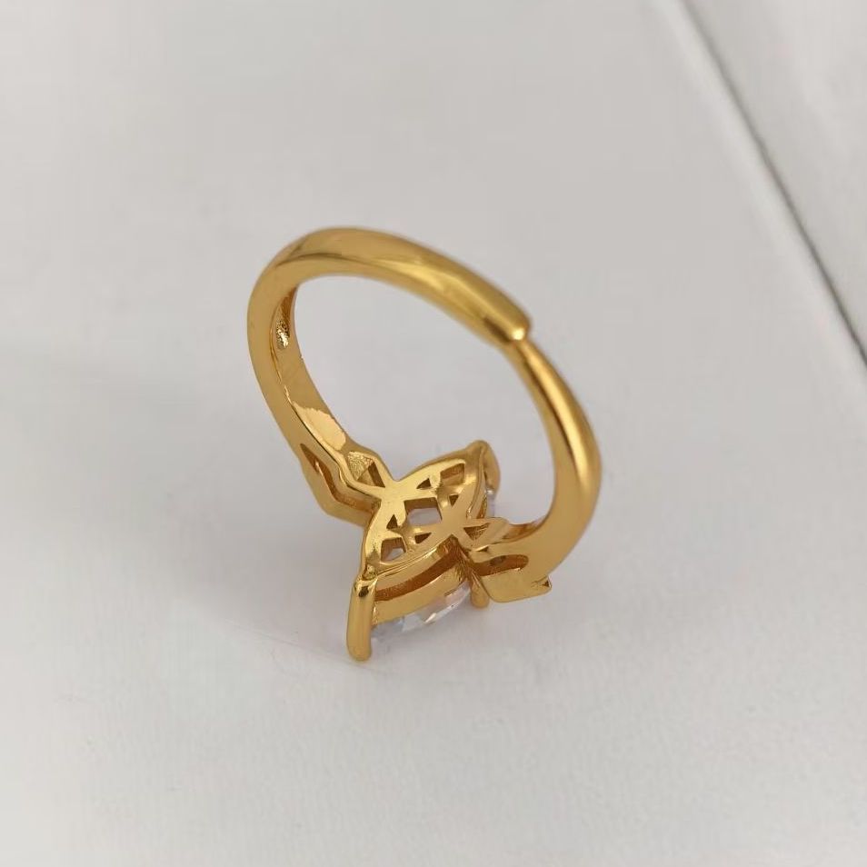 ✨Vintage Gold Octagram Stackable Ring | Marquise Cut CZ French Light Luxury Band