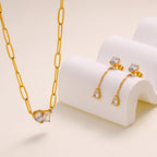 Crystal gold earring
