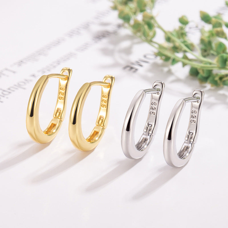 Polished Gold Chunky Huggie Hoops