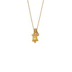 Gold Tone Mini Snowflake Bell Necklace