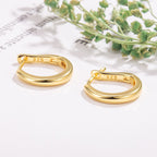 Polished Gold Chunky Huggie Hoops