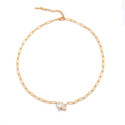 Crystal Paperclip Necklace
