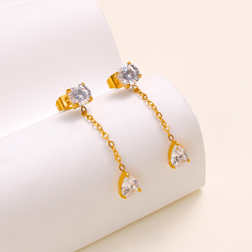 Crystal gold earring