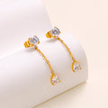 Crystal Paperclip Drop Earrings