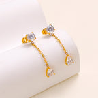Crystal gold earring