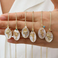 Birth Flower & Birthstone Pendant Necklace | Elegant Women Jewelry