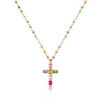 Dopamine Rhinestone Cross Pendant Necklace