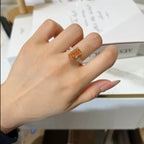 Ice Flower Cut Radiant Cut Luxury Heavy Setting Women’s Ring
