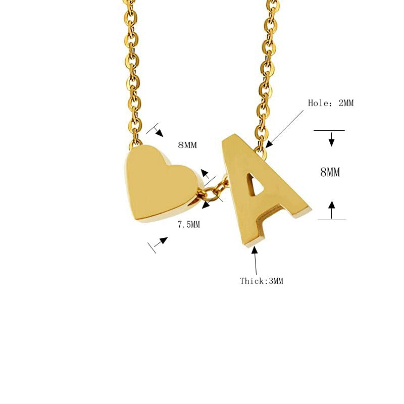 Heart Initial Necklace