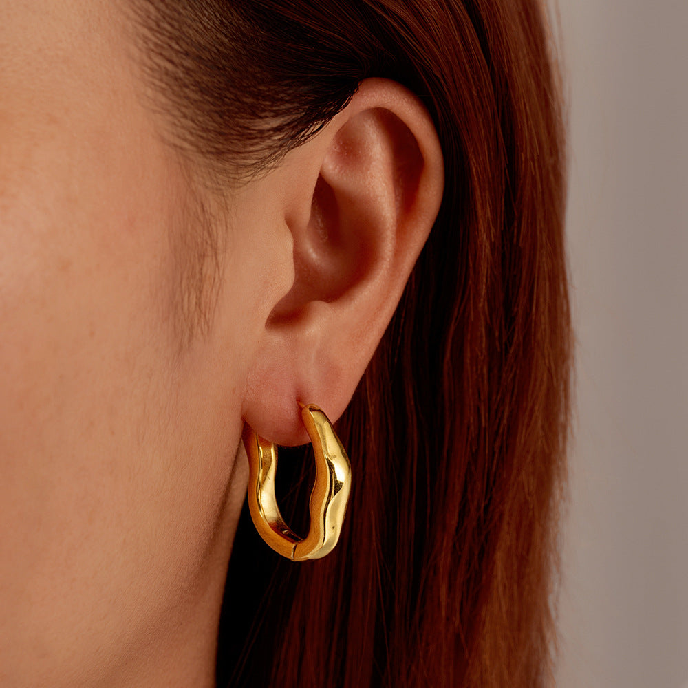 Organic Curve Hoop Earrings