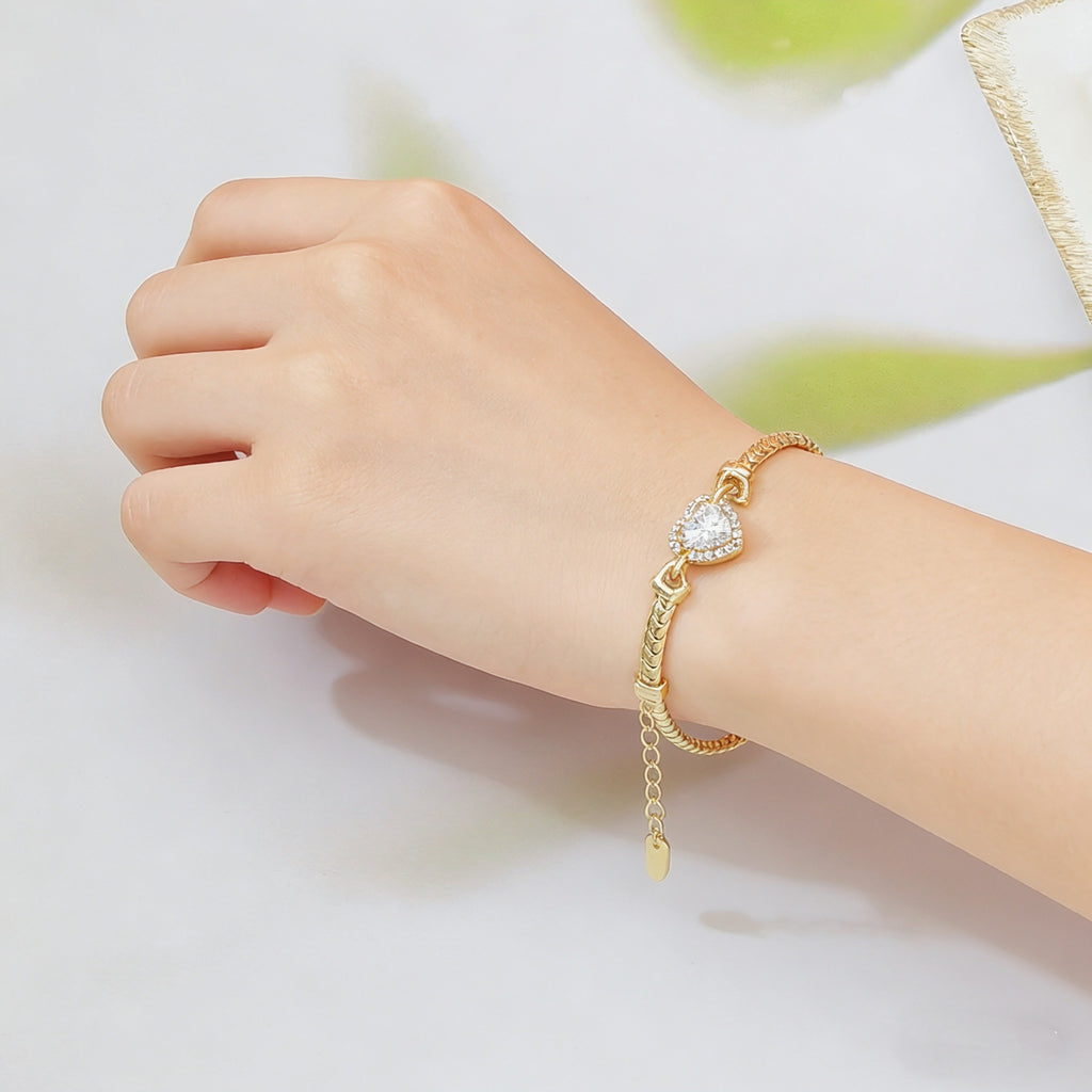 gold heart bracelet