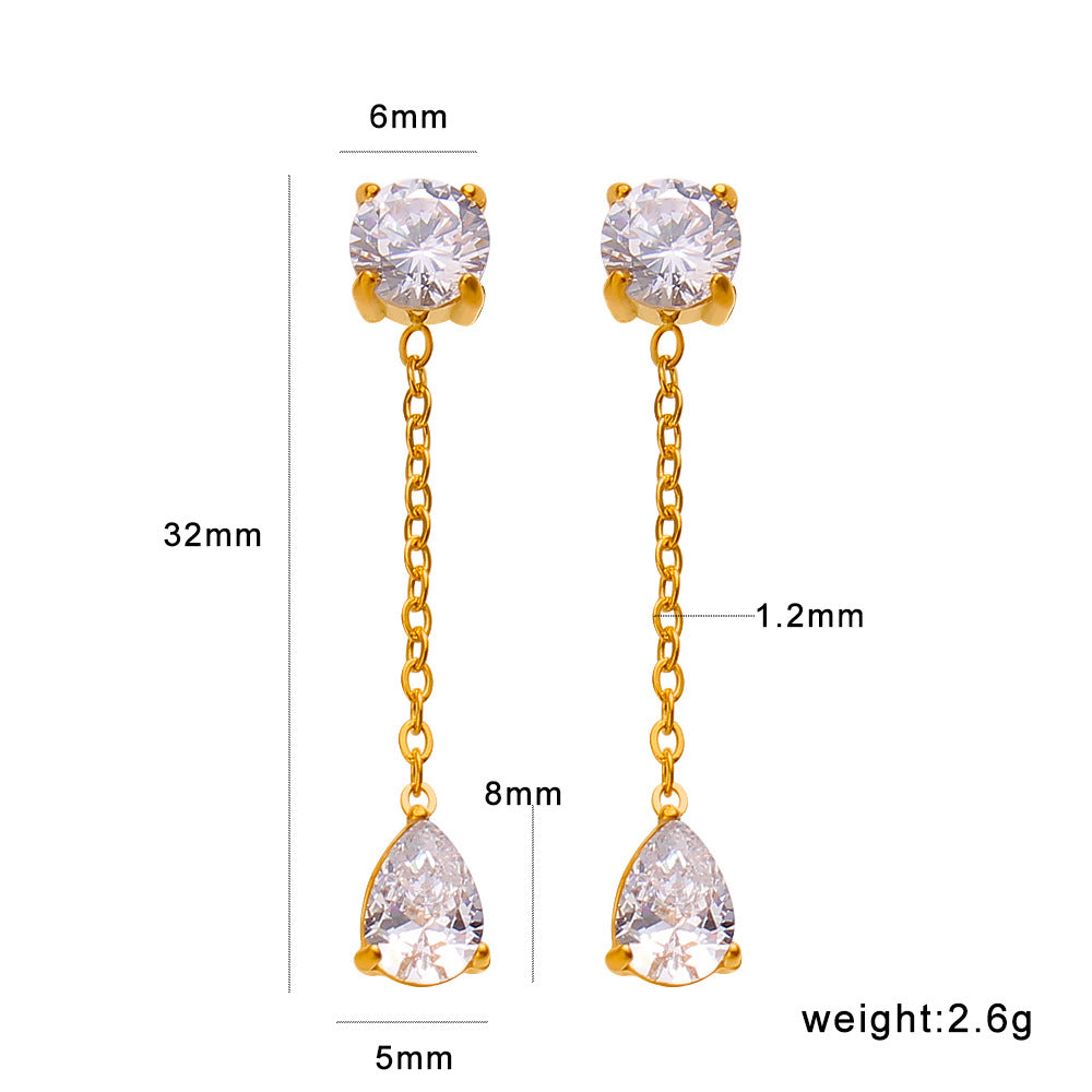Crystal gold earring