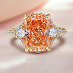 Ice Flower Cut Radiant Cut Luxury Heavy Setting Women’s Ring