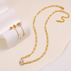 Crystal gold earring