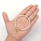 Imitation pearl bead bracelet with rhinestone twenty-six English letters, versatile style