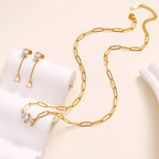 Crystal gold earring