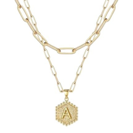 26-Letter Layered Necklace Set