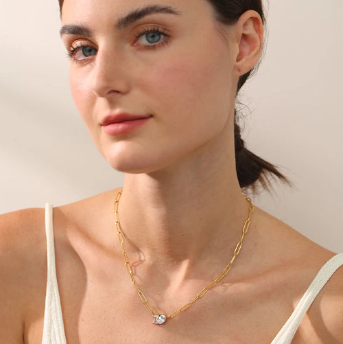 Crystal Paperclip Necklace