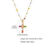 Rainbow Cross Necklace