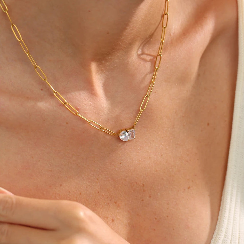 Crystal Paperclip Necklace