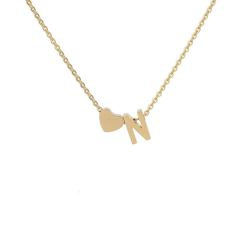 Heart Initial Necklace