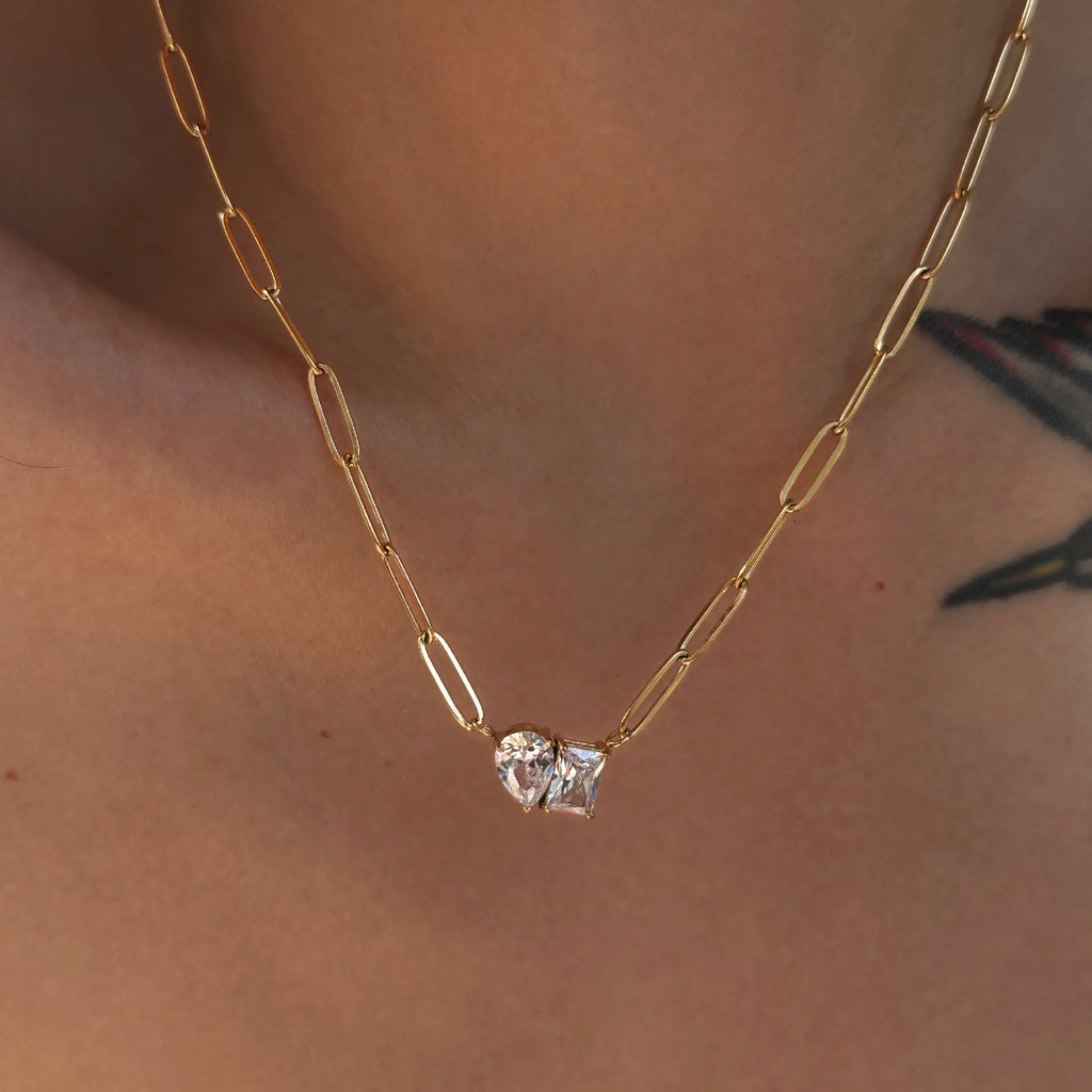 Crystal Paperclip Necklace