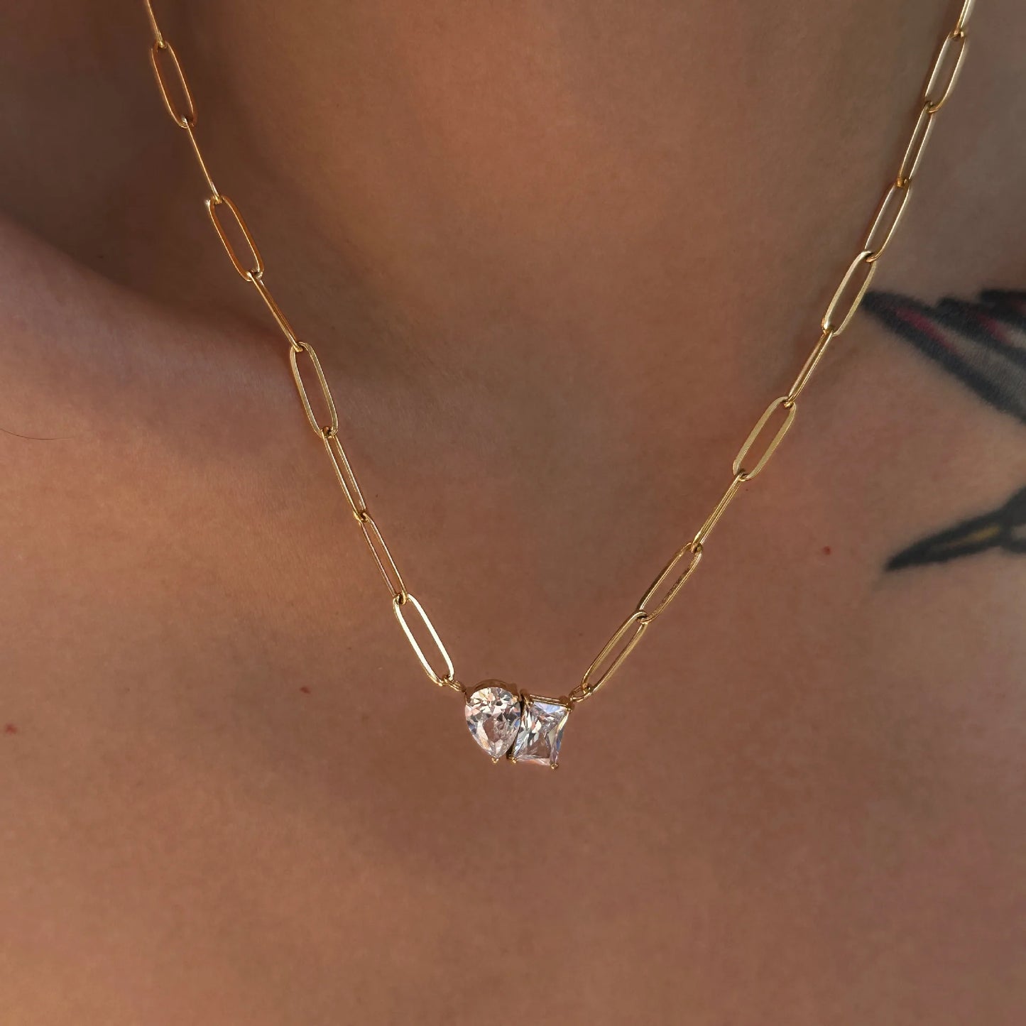 Crystal Paperclip Necklace