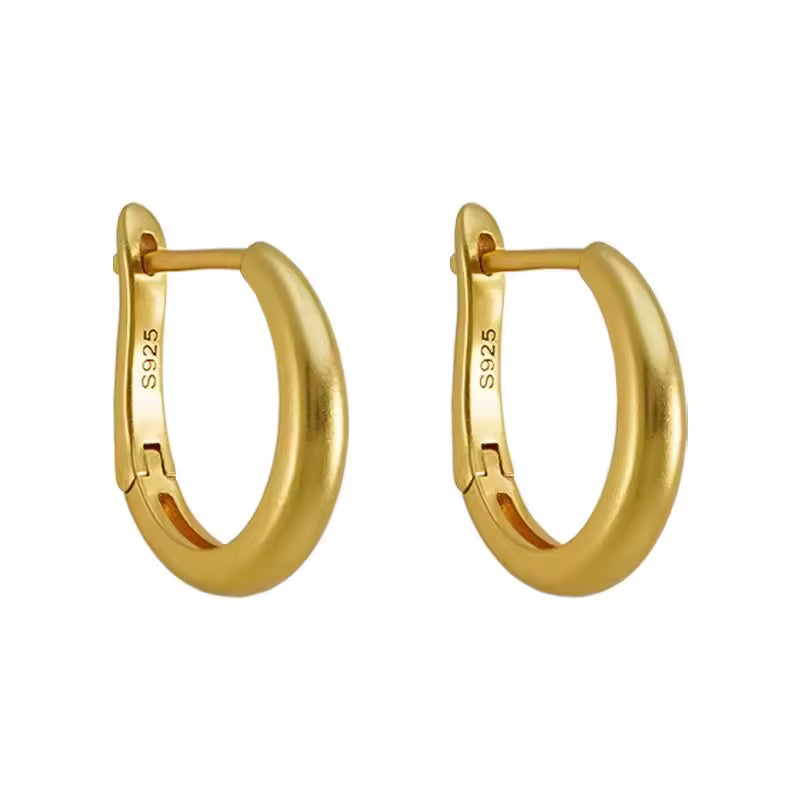 Polished Gold Chunky Huggie Hoops