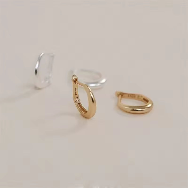 Polished Gold Chunky Huggie Hoops