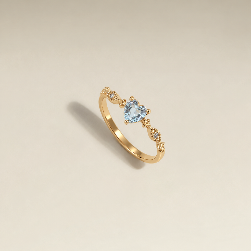 Blue Heart Adjustable Ring