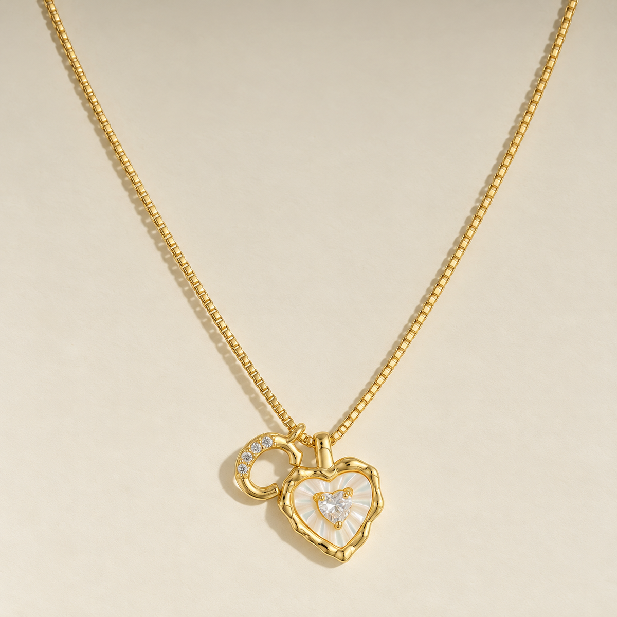 Initial Heart Pendant Necklace