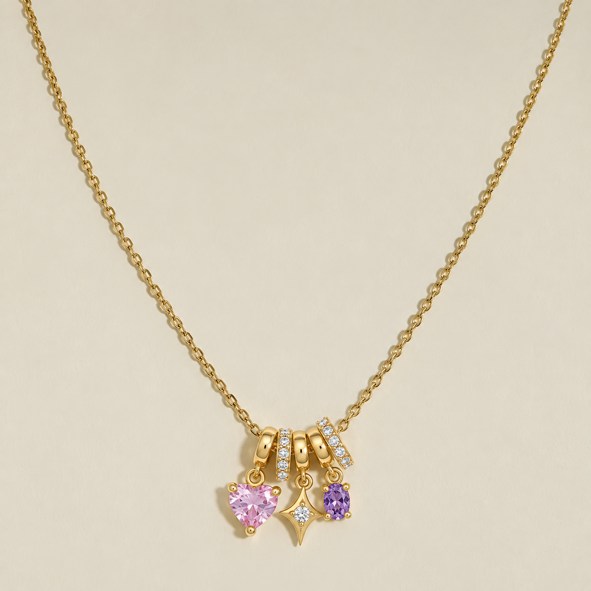 Crystal Heart Charm Necklace