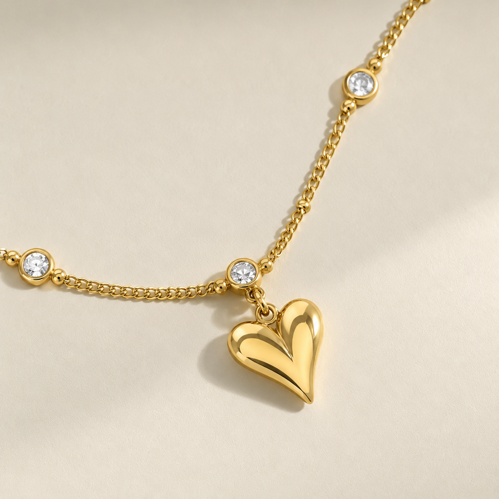Crystal Heart Pendant Necklace