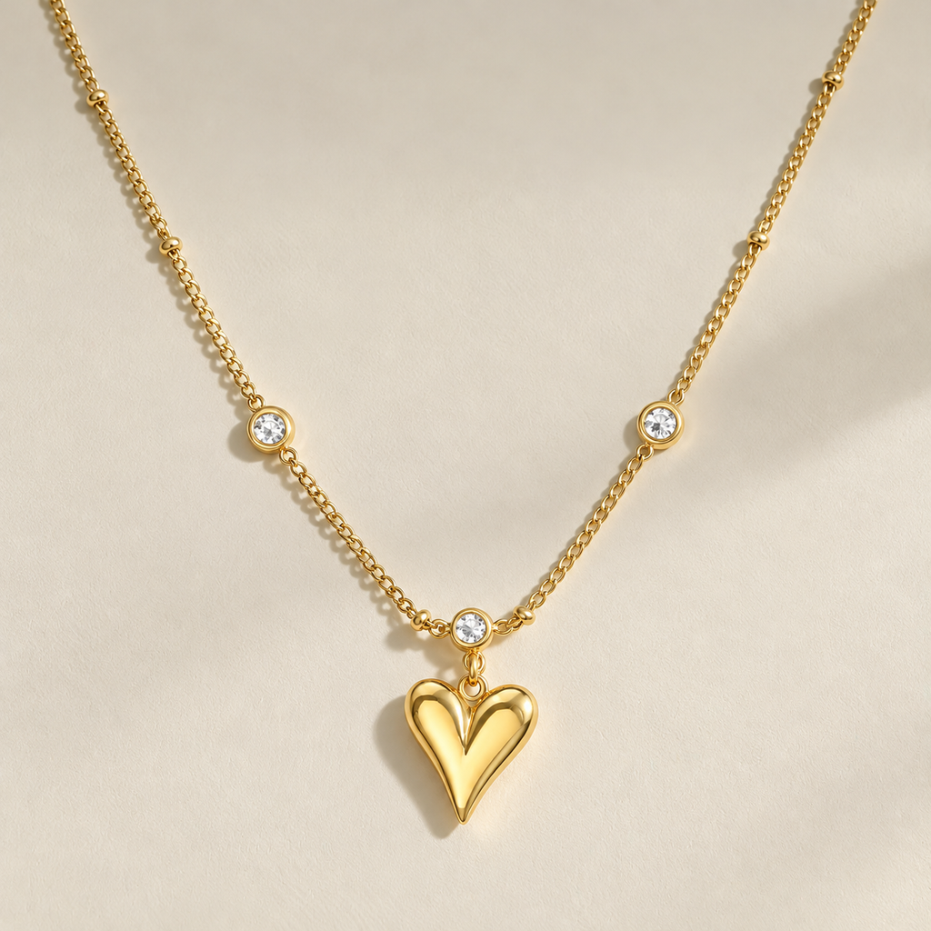 Crystal Heart Pendant Necklace