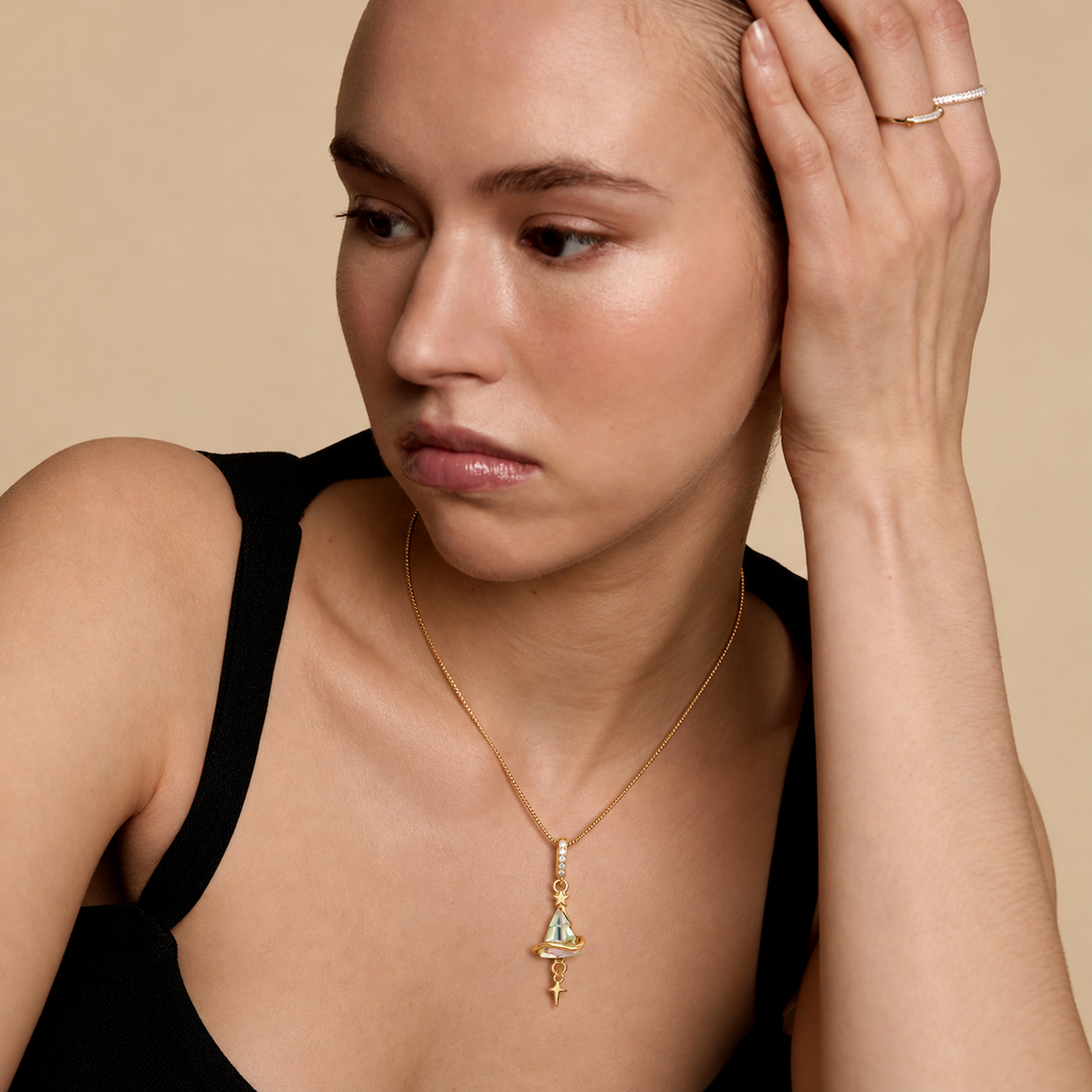 Starry Witch Hat Pendant Necklace