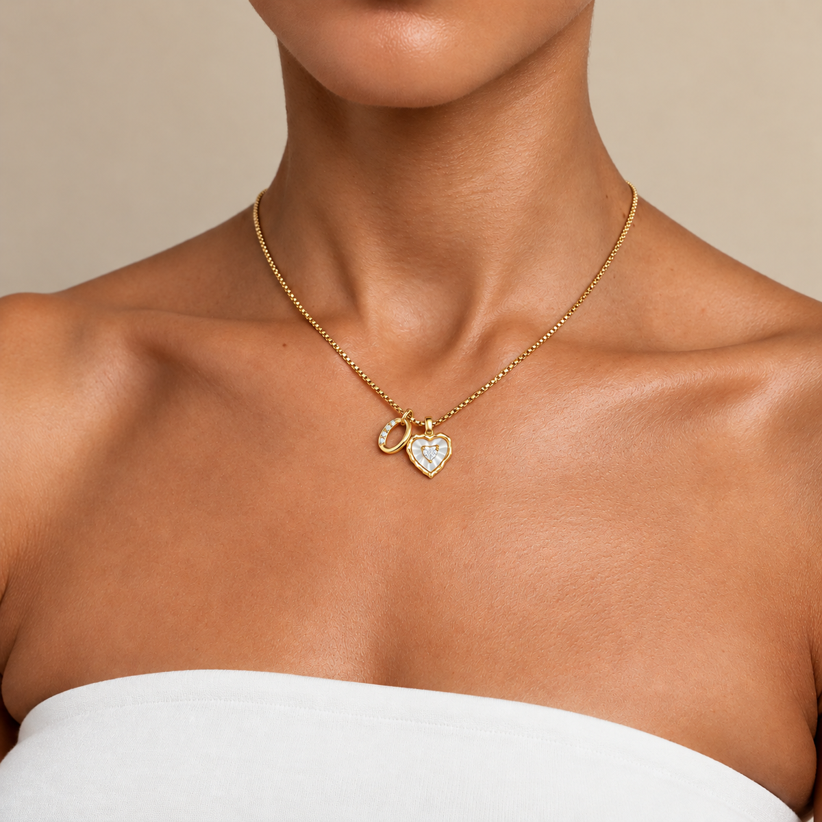 Initial Heart Pendant Necklace