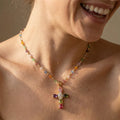 Rainbow Cross Necklace